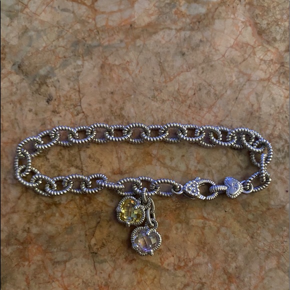 Judith Ripka Pink Quartz Canary Crystal Bracelet